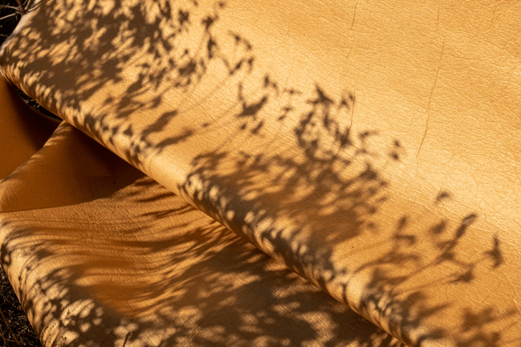 camel colour pinatex fabric under the sun